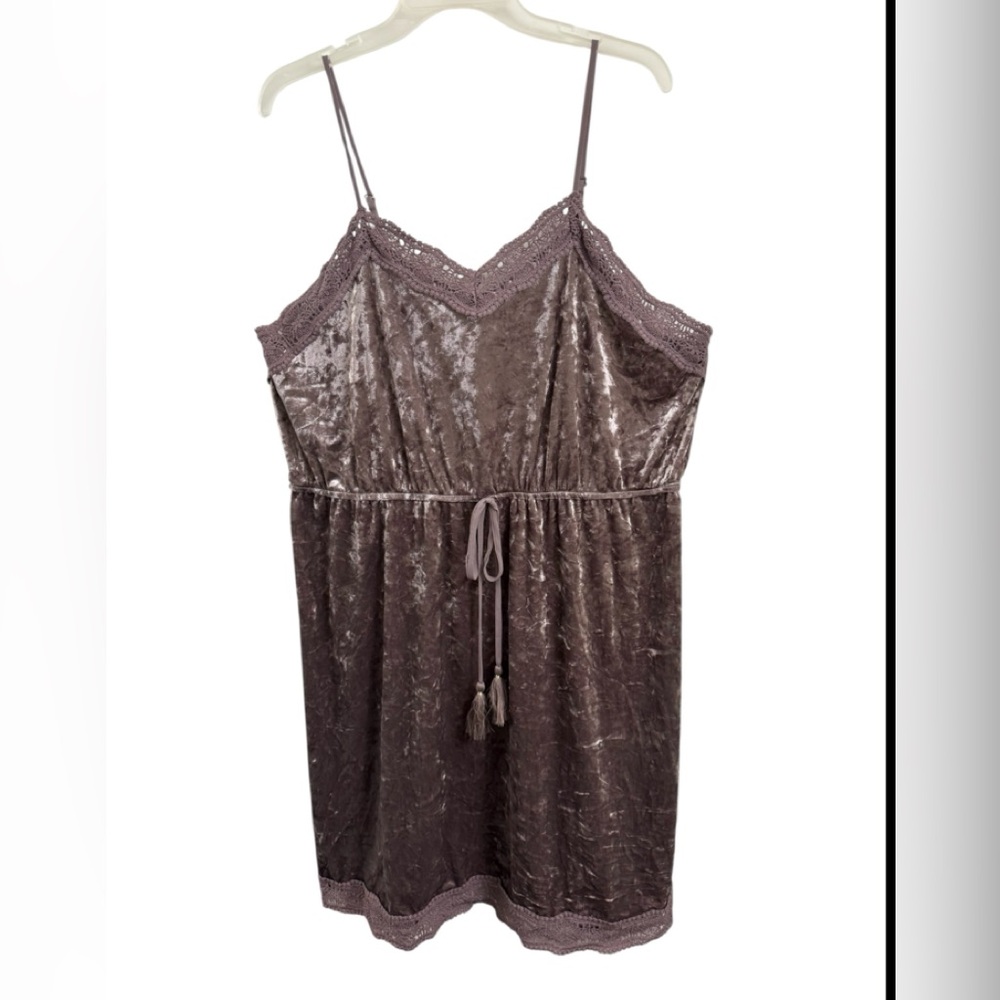 Weavers Purple Y2K Velvet Dress Lace Trim Sz(XXL)